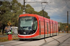 Tram-010-Dickson-Interchange-with-Bus-390-